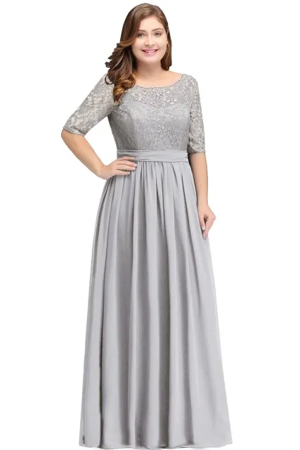 Розовые длинные платья подружки невесты размера плюс 22 Вт 24 Вт 26 Вт Vestido longo Свадебные недорогие вечерние платья для женщин - Цвет: Gray