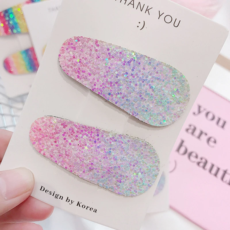 Детские милые блестящие заколки для волос BB Русалочки радужные девочек