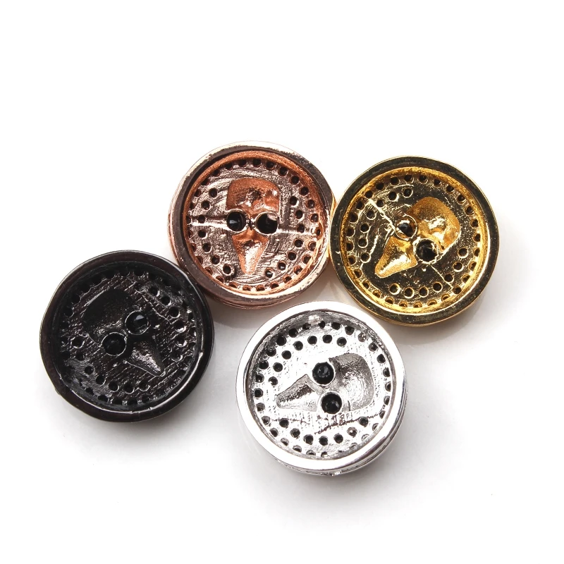 1pc 14*14mm Copper skull black crystal charms Pave CZ Cubic Zirconia Fitting handmade craft jewelry accessories findings making | Украшения