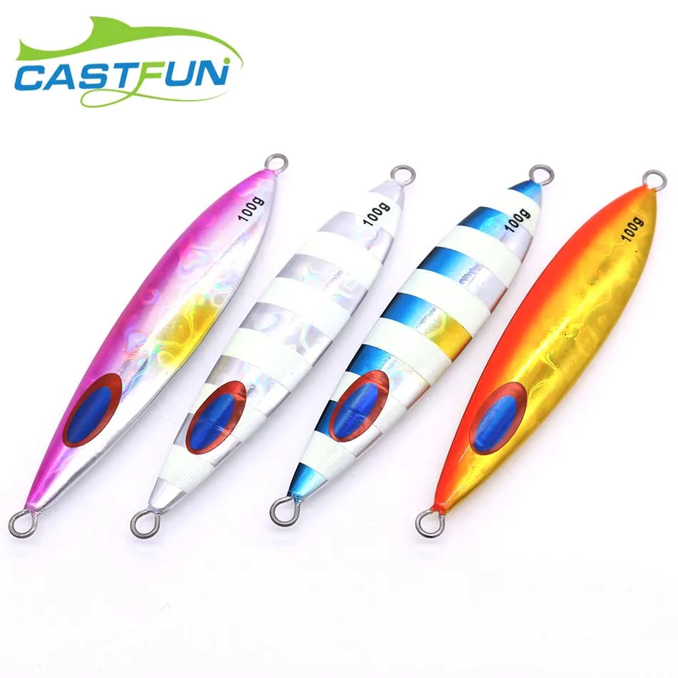 Casstfun металлический джиг 1PC 80g 100g 150g 200g рыболовная приманка Неон светящиеся