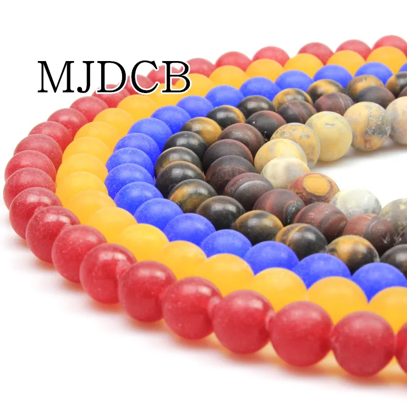 MJDCB круглые матовые Агатовые Бусины Jaspe r кварц натуральный камень для DIY ожерелья