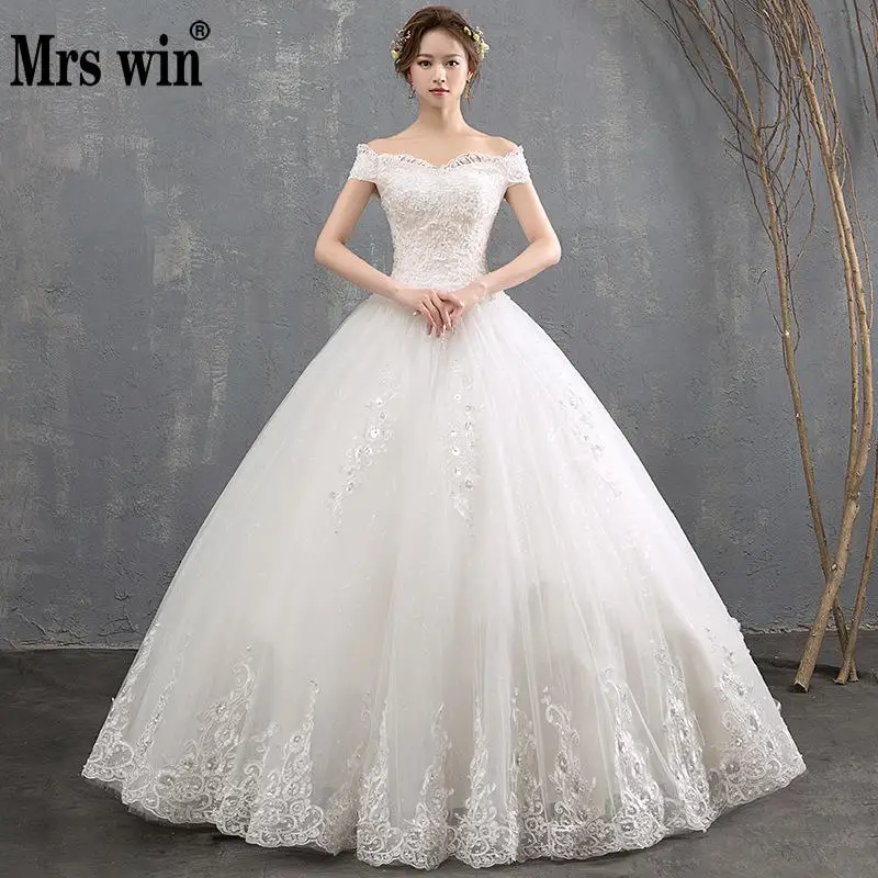 Mrs Win Vestido De Noiva/2021 Новое винтажное свадебное платье принцессы с вырезом лодочкой и