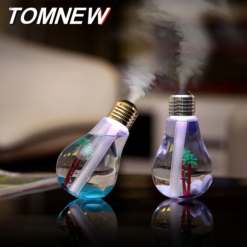 400ML USB Ultrasonic Bulb Humidifier Home Desk Mini Aroma Diffuser LED Night Light Aromatherapy Cool Mist Maker Creative Bottle | Бытовая