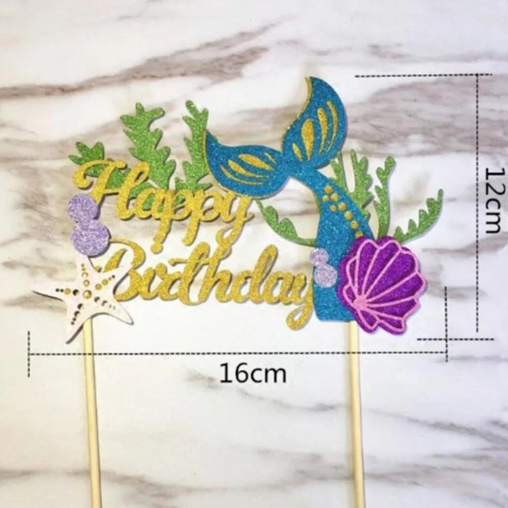3 шт. Необычные блестящие топперы с надписью "Happy Birthday" аксессуары для
