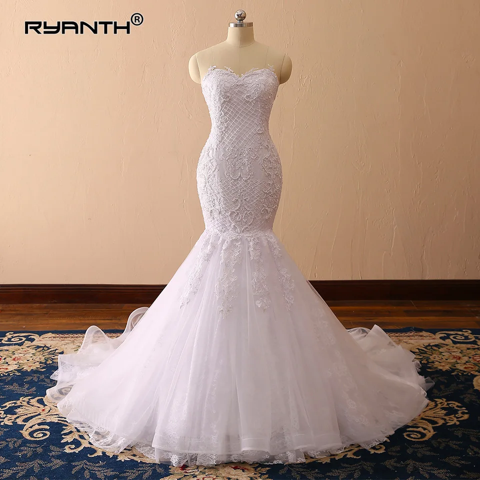 Vestido de novia сексуальные длинные рукава кружевное свадебное платье русалки Новое поступление Vestidos de novia прозрачные длинные свадебные платья