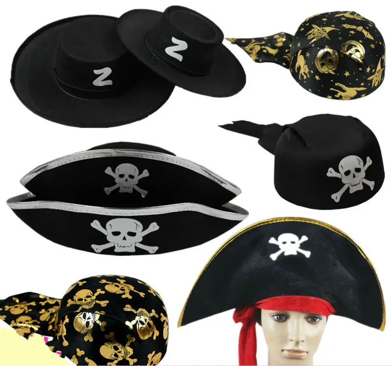 3 шт./лот аксессуары для вечеринки в стиле Хэллоуин Пираты Карибского моря шляпа