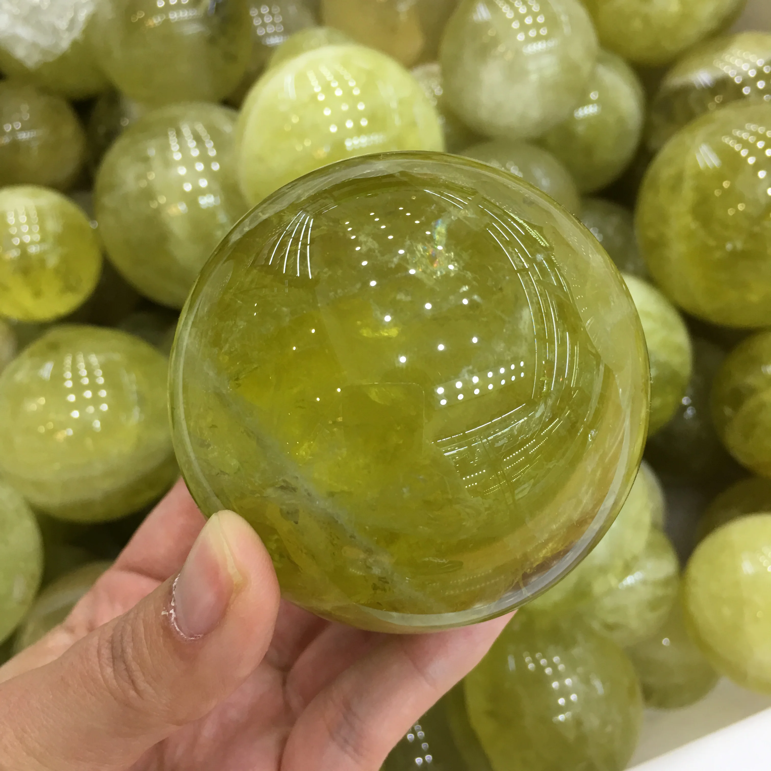 

60mm Natural Citrine Sphere quartz crystal ball Healing for decoration