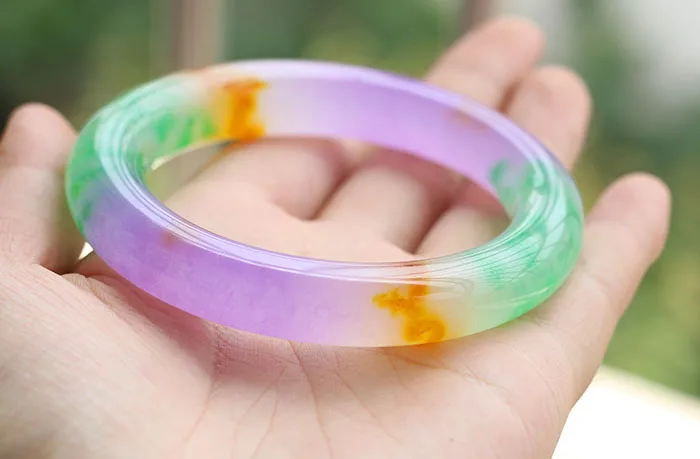 Натуральный нефрит разноцветный ледяной вид плавающий женский браслет