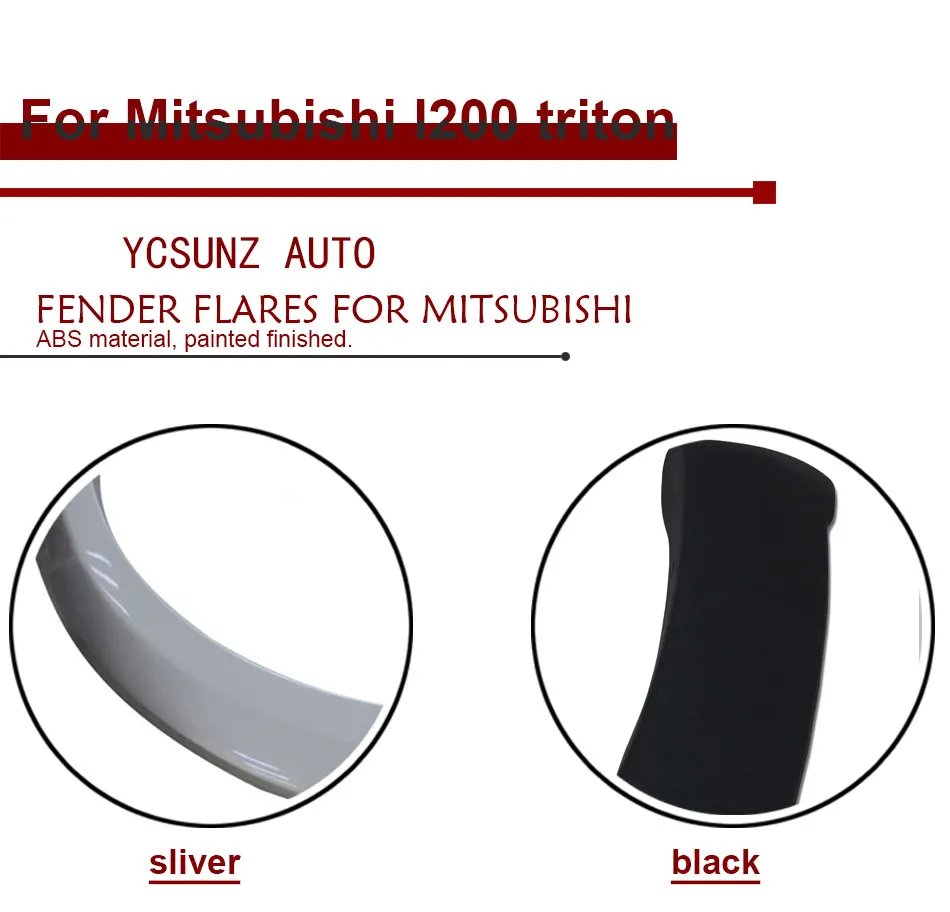 6 дюймов Fender Flare ABS колеса арки для Mitsubishi L200 Triton 2006 2007 2008 2009 2010 2011 2012 2013 стайлинга автомобилей
