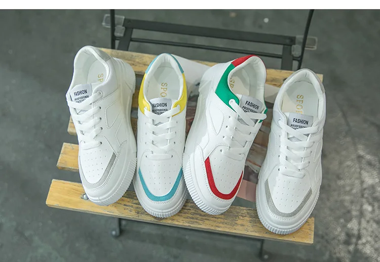 Женские кроссовки на шнуровке Белые Повседневные платформе лето 2019|Женские и