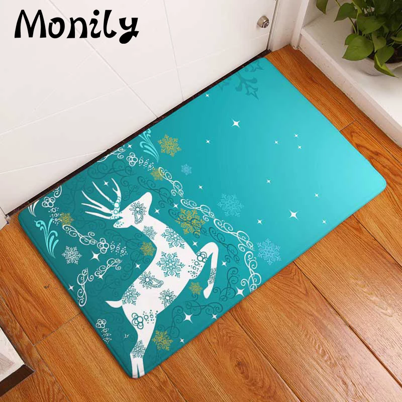 Monily фланель Водонепроницаемый Коврик Мультфильм Прекрасный олень Санта Клаус