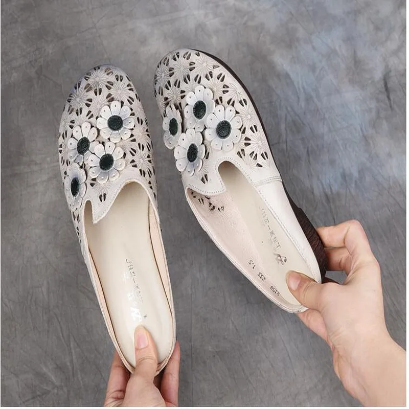 Женские винтажные Шлепанцы из натуральной кожи на мягкой подошве Нескользящие