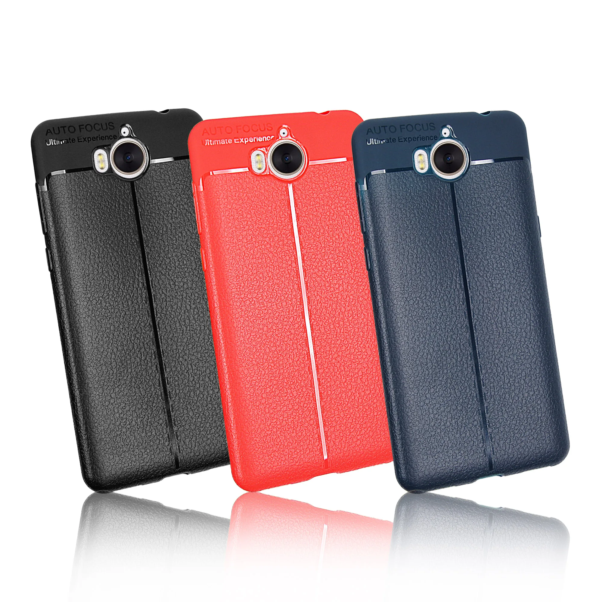 For Huawei Y6 2017 /Y5 III 3 /Honor 6 Play Case Slim Leather Texture Soft Rubber Silicone TPU Phone Protective Shell |