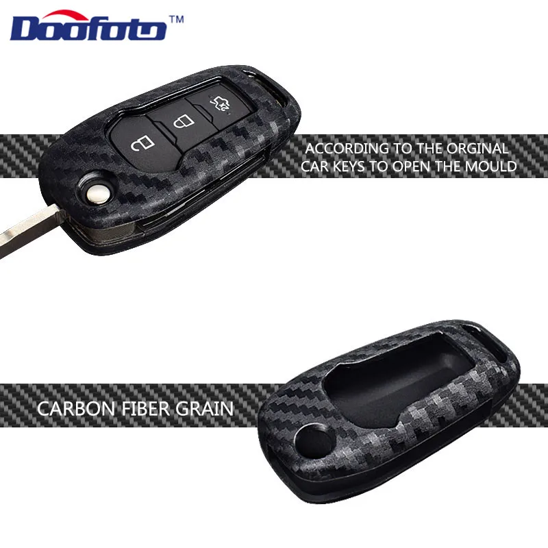 Doofoto украшение автомобиля авто ключ чехлы Чехол для Ford Focus 2 3 Mk2 Mk3 Fiesta Ranger Mondeo Mk4 Fusion углеродное волокно автомобильный Стайлинг