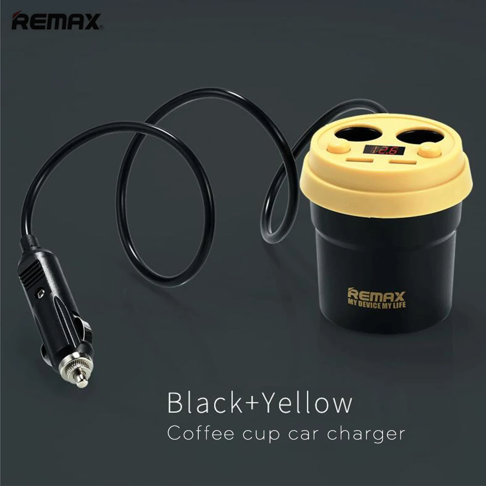 Автомобильное зарядное устройство Remax с двумя USB-портами и светодиодным дисплеем