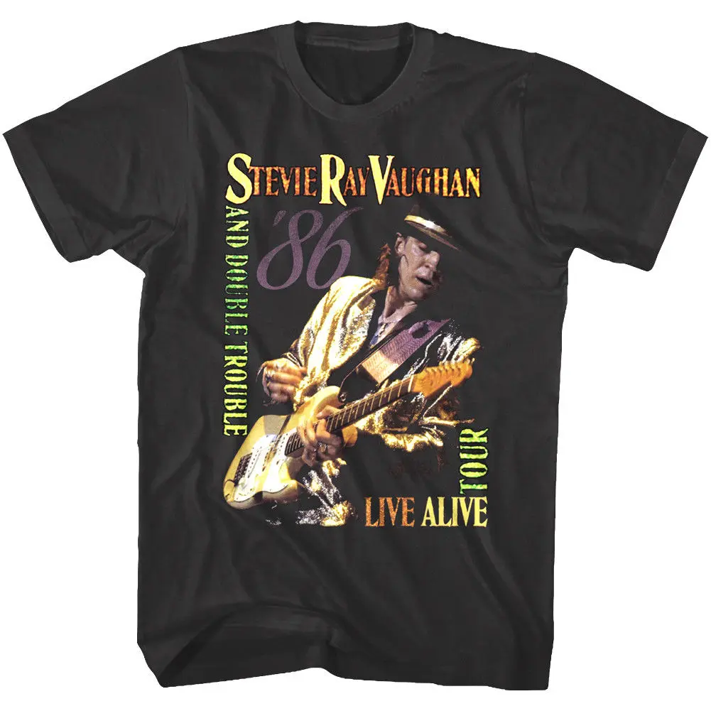 Stevie Ray Vaughan& Double Trouble LIVE ALIVE Tour 1986, Мужская футболка рок-группы, Мужская футболка, s, новинка, футболки с принтом