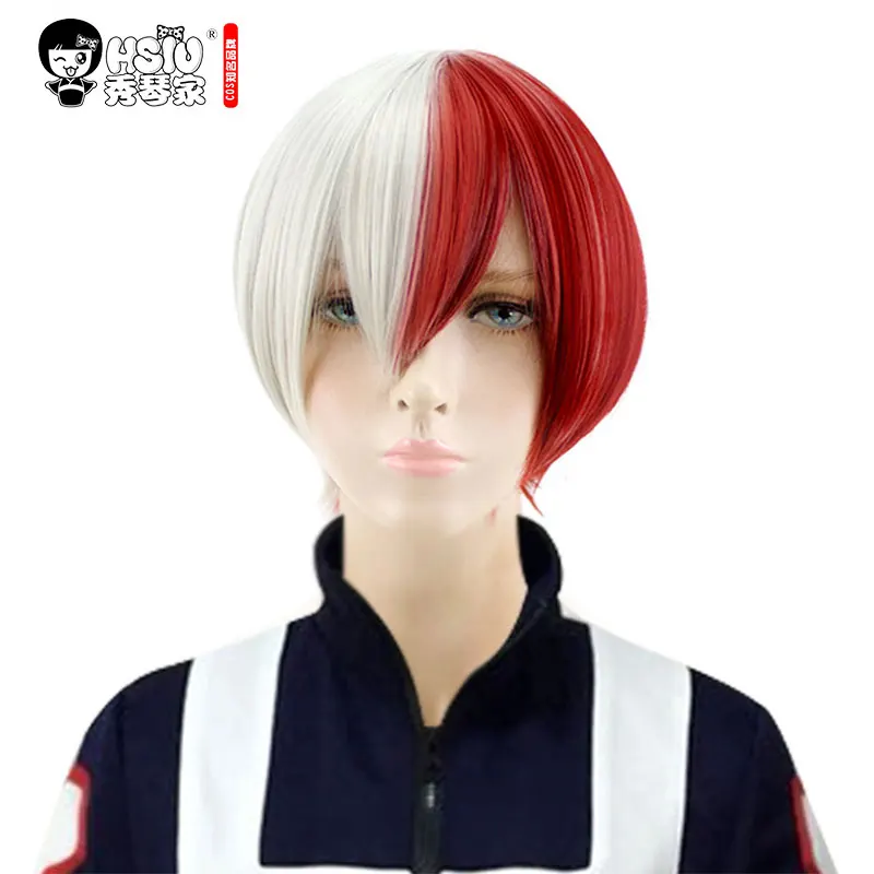 

HSIU высокое качество шото Тодороки косплей парик моя геройская Академия/Академия костюм играть парики Хэллоуин костюмы волосы бесплатная д...