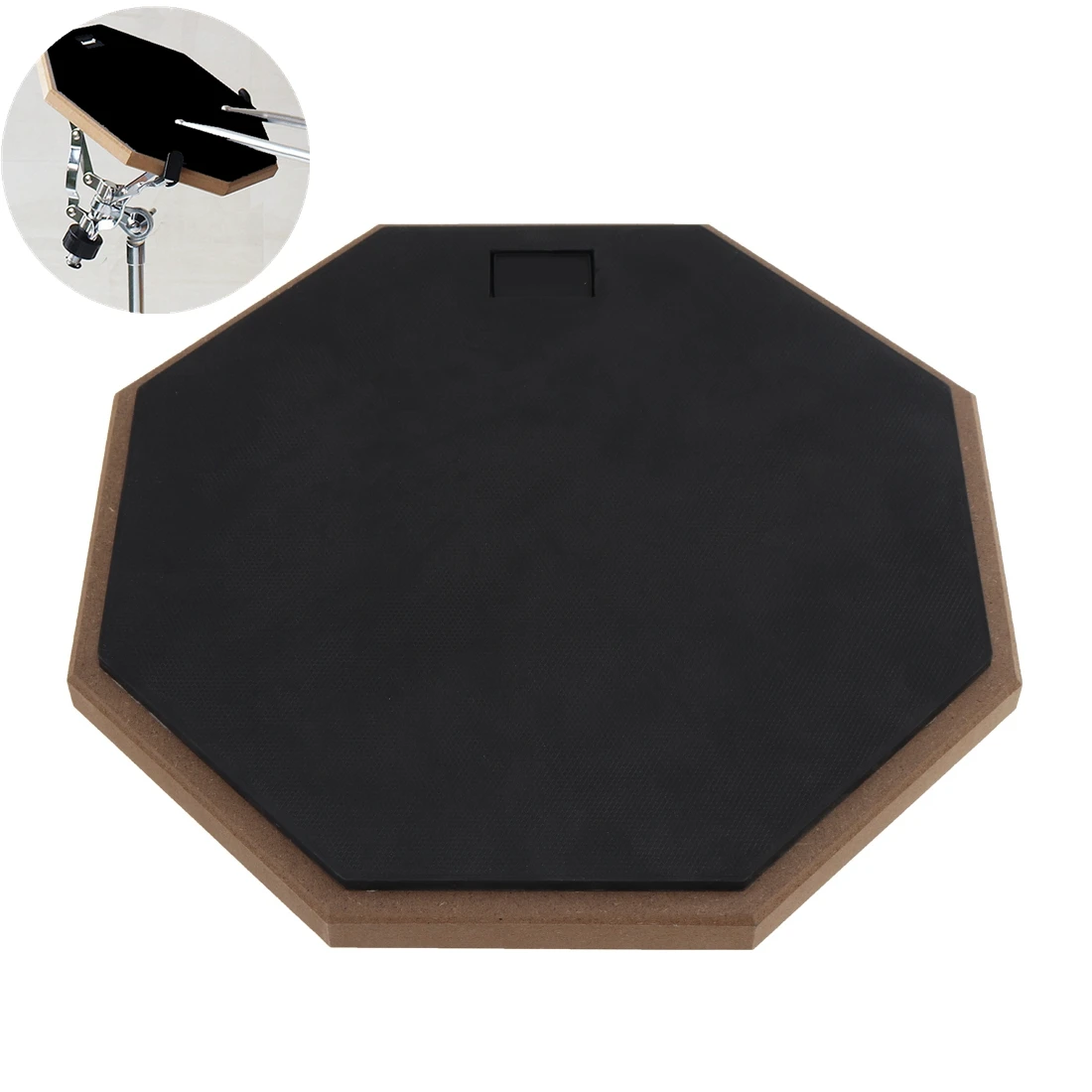 

12 Inch Rubber Wooden Black Dumb Drum Practice Training Drum Pad for Jazz Drums Exercise