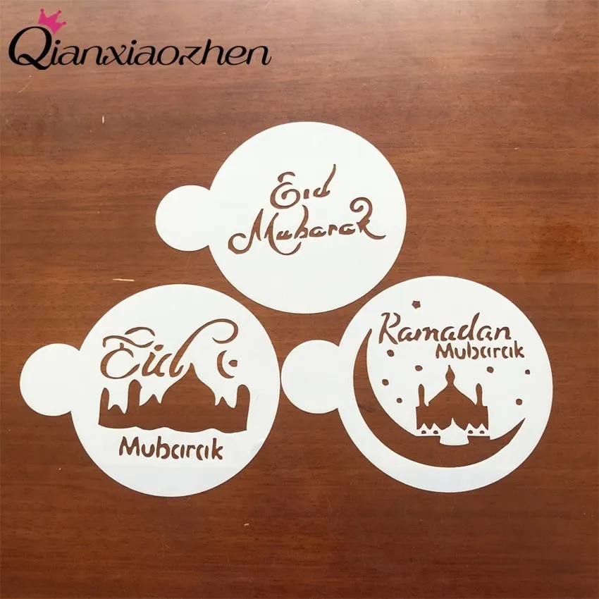 

Qianxiaozhen 3 шт. пластиковые формы для распыления кофе спрей для фестиваля ИД Исламские мусульманские конфетные принадлежности