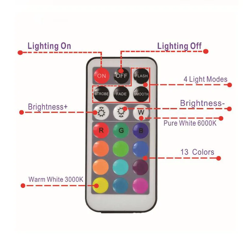 LED Remote Controlled Underwater Pool Light IP67 Waterproof RGB Battery Powered Submersible Vase Decoration Pool Accessories