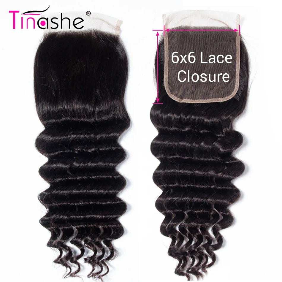 Tinashe свободные глубокие 6x6 кружевные застежки Remy бразильские человеческие волосы
