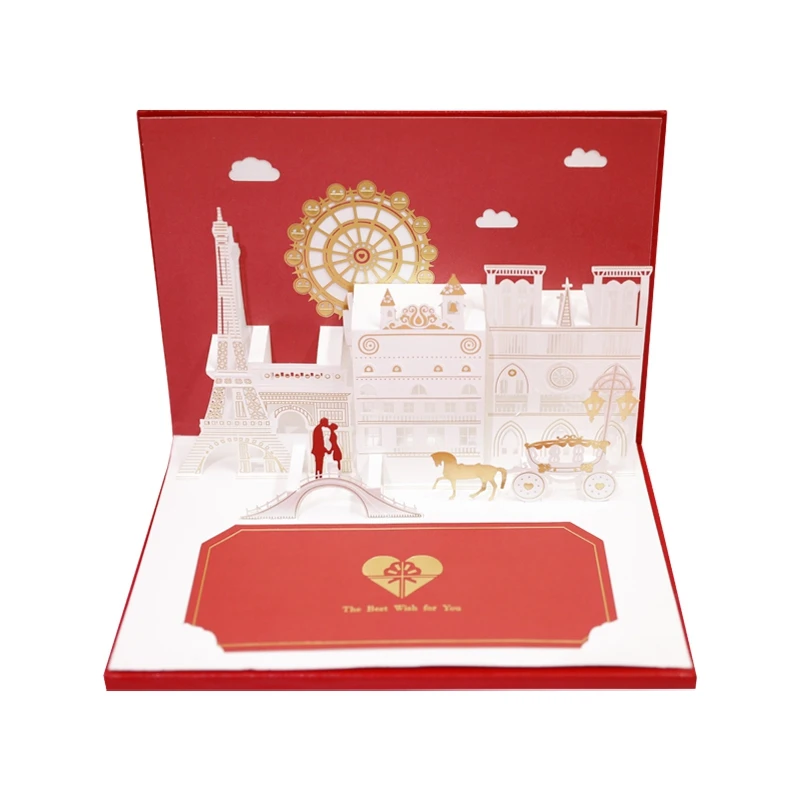 3D Creative Card Birthday Wishes Best For Piano Music Stereo Paper Postcards Pop Up Tickets Express Artifact | Дом и сад