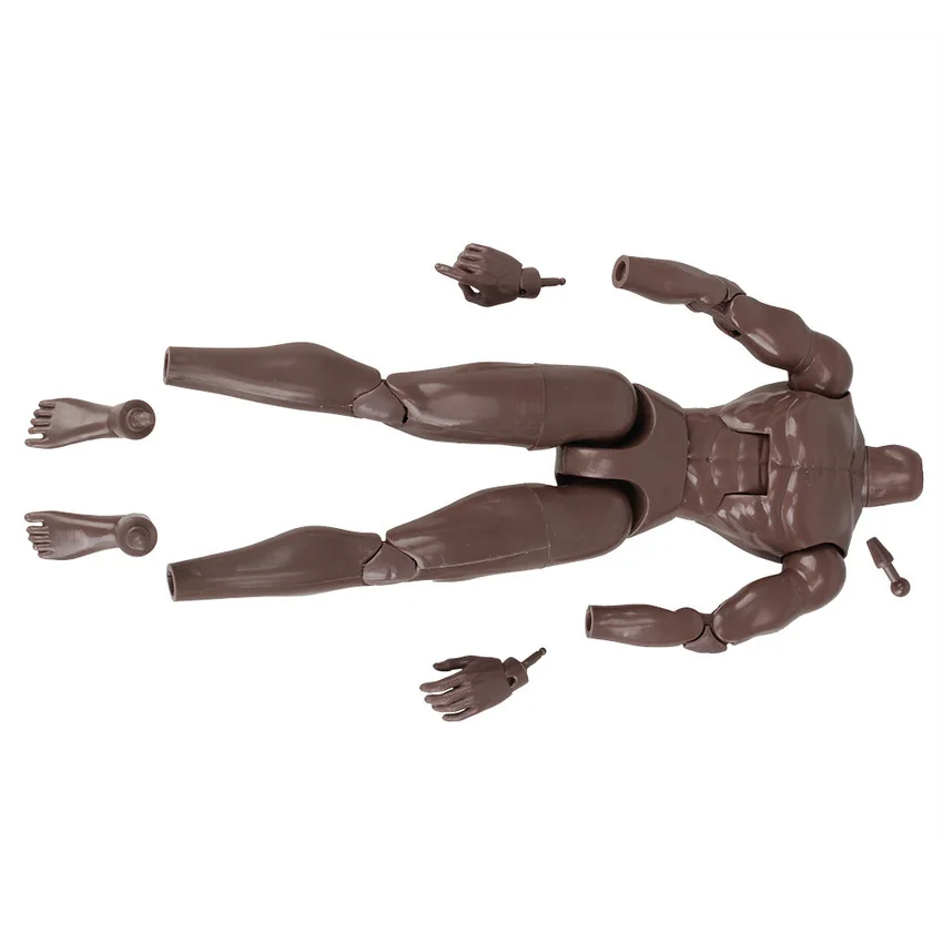 Экшн-фигурка в масштабе 1:6 для мускулов мужчин черное тело солдат модель игрушки