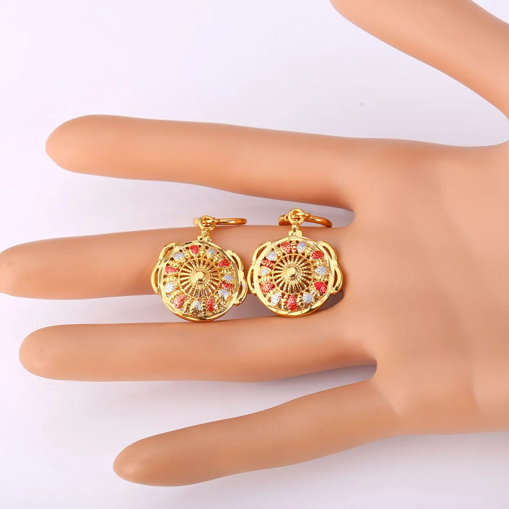 U7 Массивные Висячие Серьги Женские Ювелирные Изделия Позолоченные Этнические