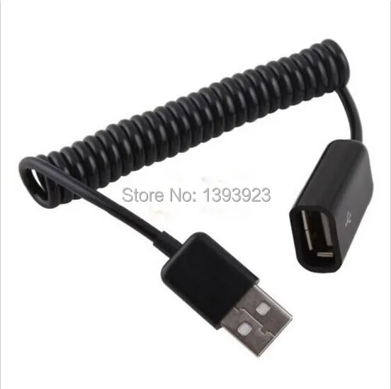 Спиральный Кабель USB 2 0 1 шт. штекер-гнездо удлинитель-адаптер с конвертером