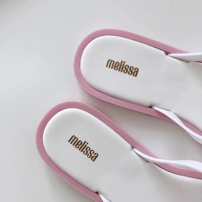 Melissa/прозрачные сандалии; Новинка года; пляжная прозрачная обувь; Женская Популярная летняя повседневная обувь на плоской подошве без застежки с цветами