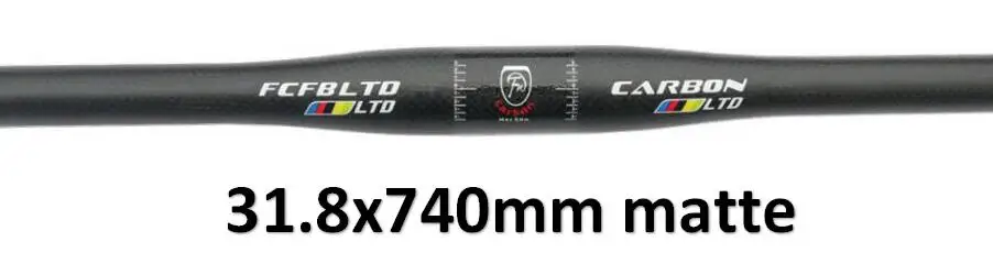 FCFB матовый углеродный руль MTB руль плоский или подъемный руль 31,8*580/600/620/640/660/680/700/720/740/760/мм Матовый велосипед части - Цвет: matte