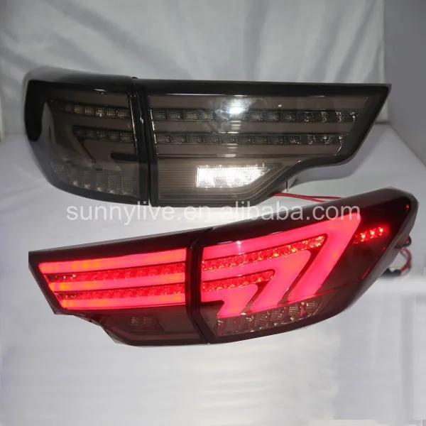 

Smoke Black New rear light for new Highlander Kluger led tail light rear lamp signal+brake+drl+reverse