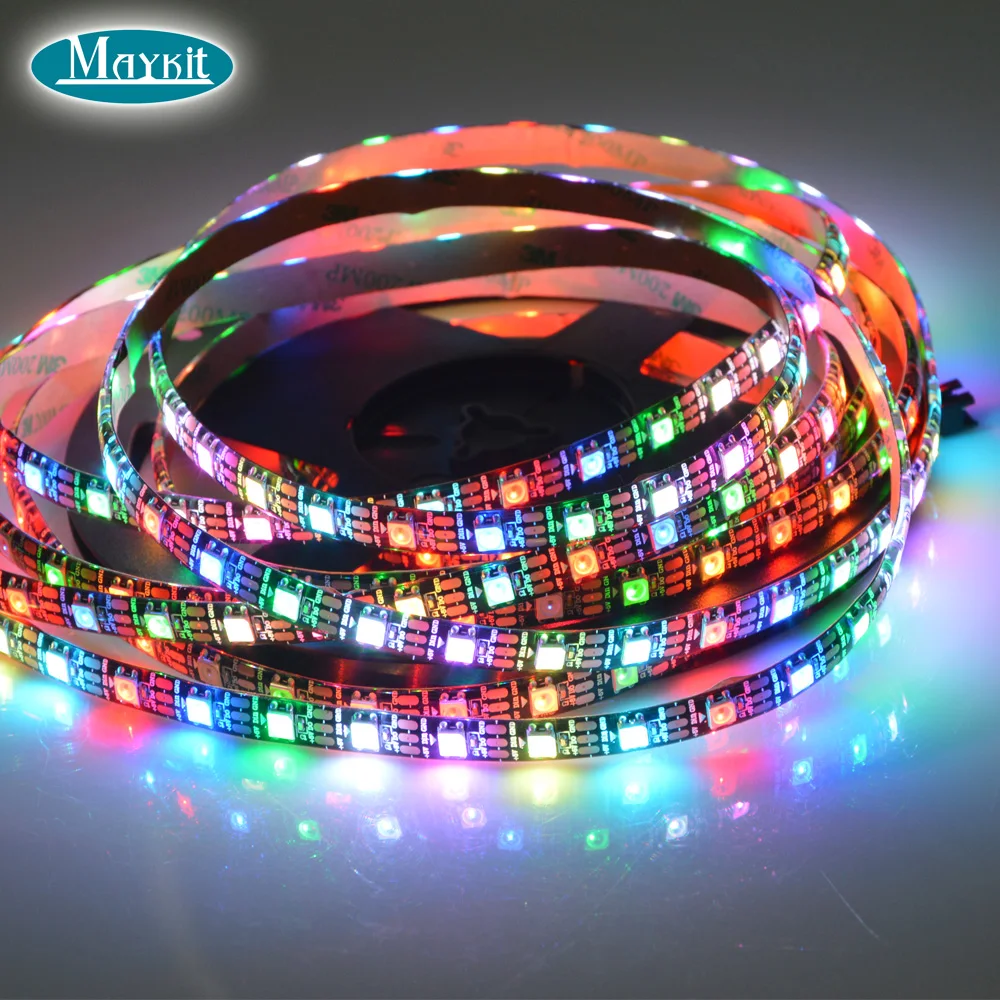 Светодиодная лента Maykit IP30 IP65 IP67 WS2812B 30/60/144 пикселей светодиоды/м 5 В постоянного