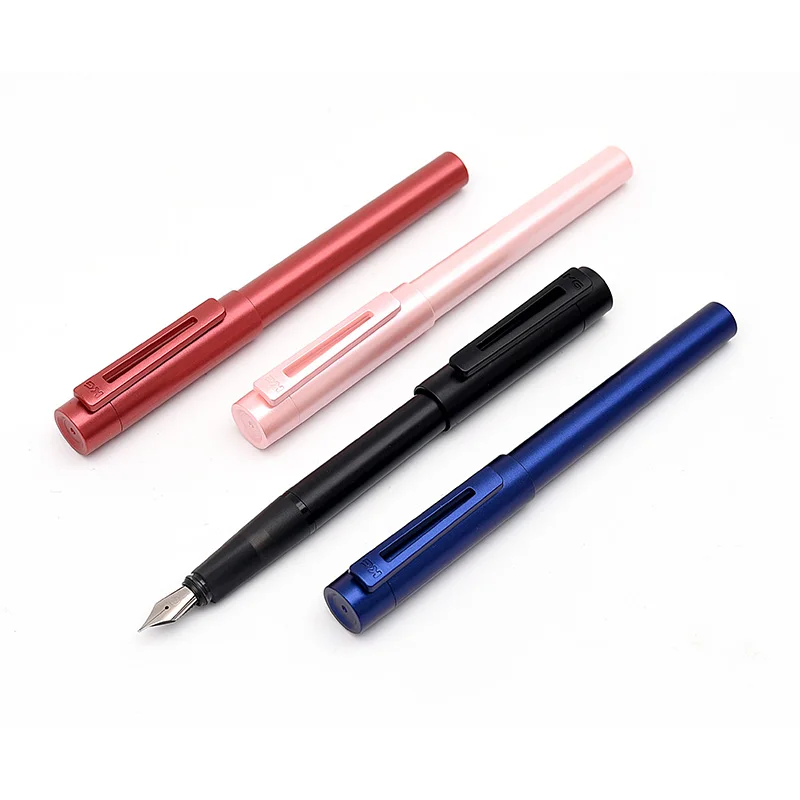 Kaco Sky Series Fountain Pen Premium Plastic Ink Pens Extra Fine Nib 0.38mm Metallic Color Black Blue Pink Red with Gift Box |