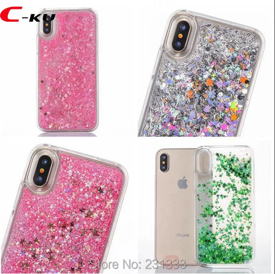 Жесткий чехол C ku для Iphone X 8 7 PLUS 6 6S 5 5C 4G SE с блестящими звездочками динамическая