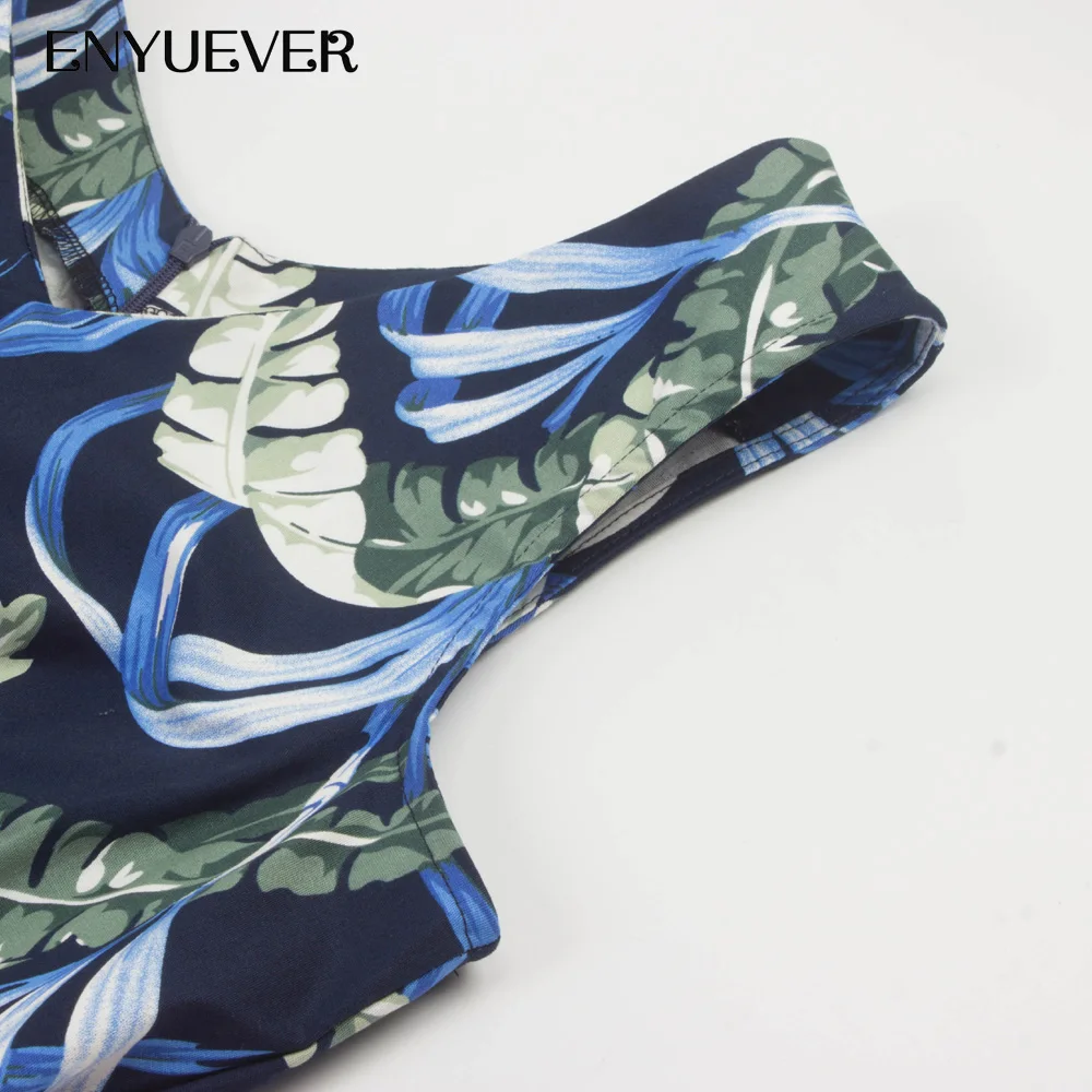 Enyuever Vestido винтажное платье женская одежда летняя повседневная майка с принтом