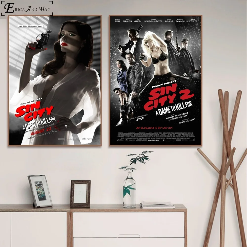 Sin City 2 ролика Сексуальная Eva зеленый Плакаты и художественная печать на холсте