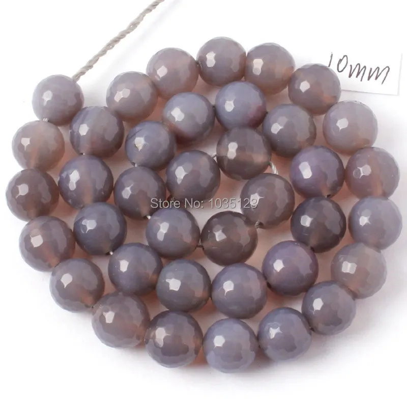 Высокое качество натуральный граненый круглый серый Агаты оникс 4/6/8/10/12/14 мм