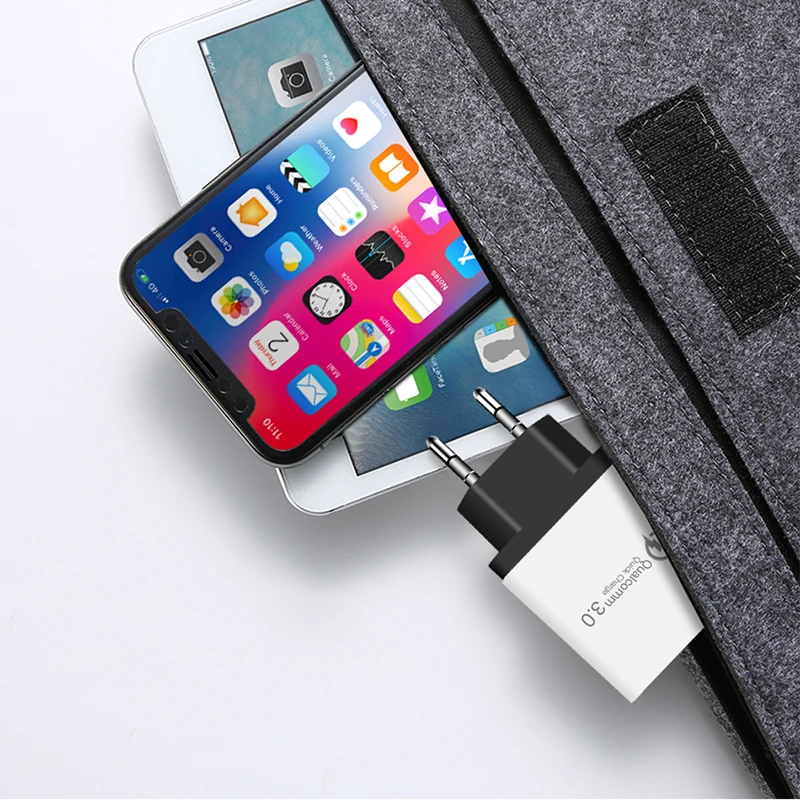 AnkinPro USB Charger 3-Ports Quick Charge 3.0 for Samsung Fast iPhone XiaoMi Wall Mobile Phone Universal Adapter Charging | Мобильные