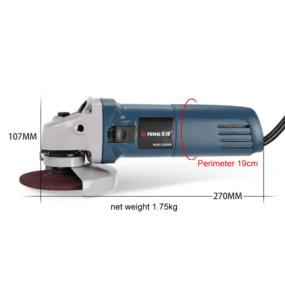 

EU 220V 880W 100mm Handheld Electric Angle Grinder Speed Portable Regulating Grinding Machine for Metal Wood Polishing Cutting