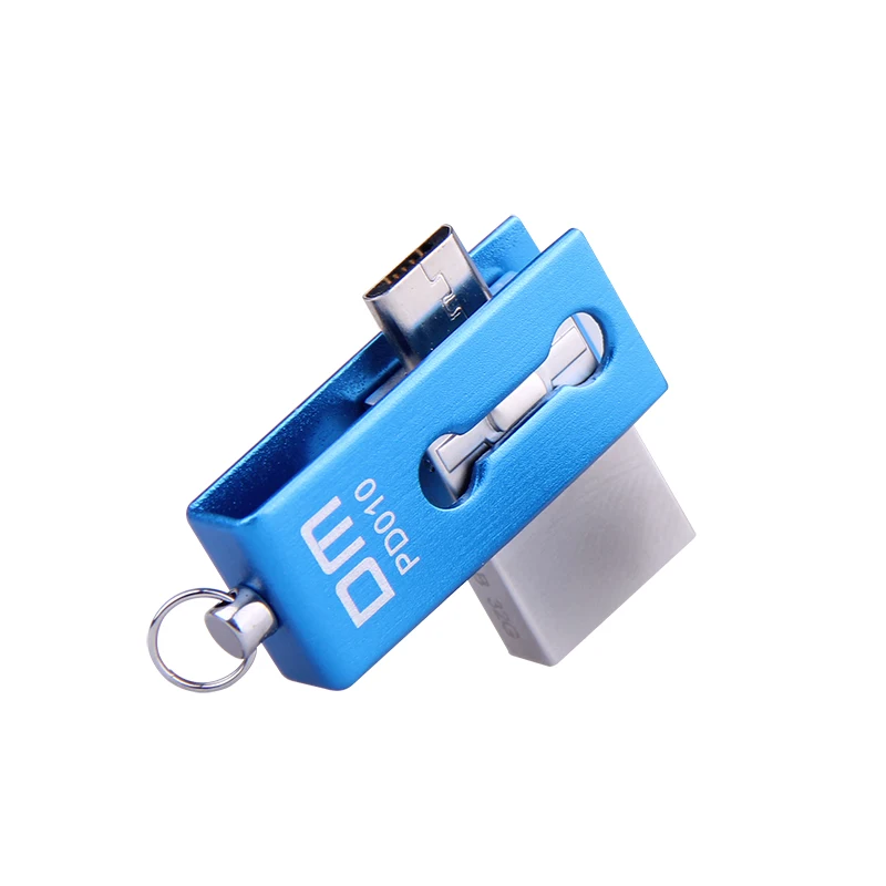OTG USB флэш-накопитель PD010 8 ГБ 16 ГБ 32 ГБ USB2.0 с двойным разъемом, используемый для OTG смартфона и компьютера - Цвет: Blue