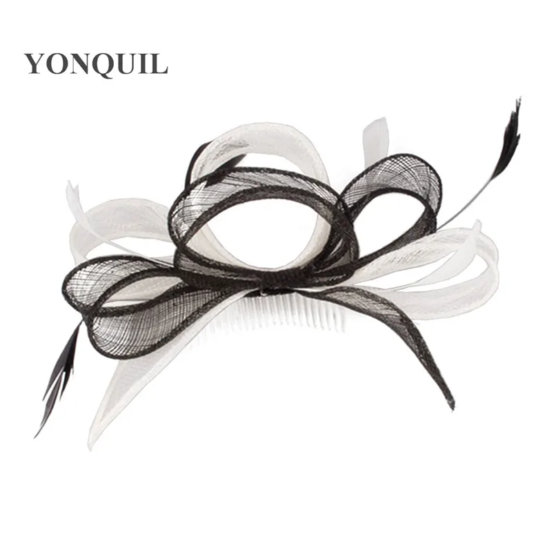 

Fancy Color Sinamay Fascinator Headwear Colorful Mesh Feather Church Race Show Hair Accessories Millinery Cocktail Hats MYQ055