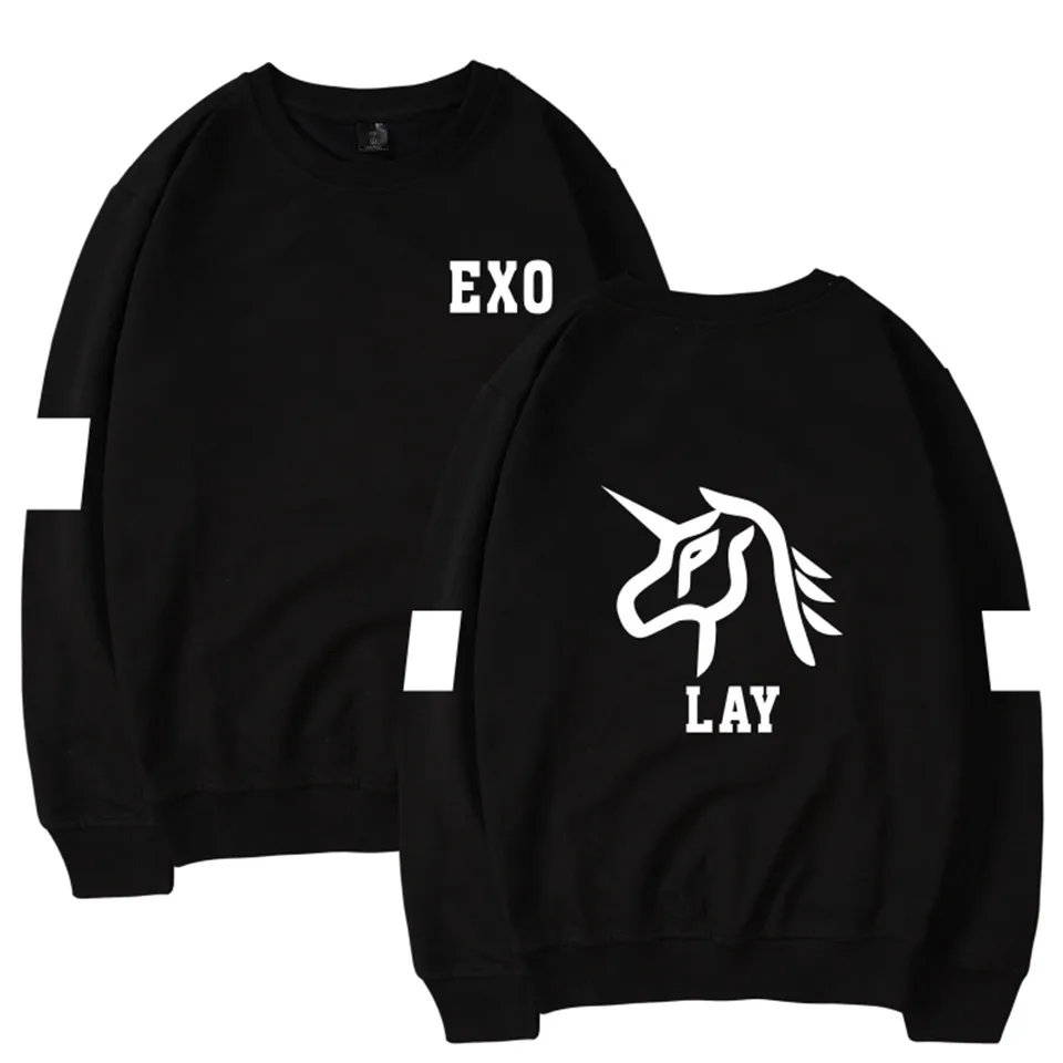Luckyпятница EXO Kpop Logp без капюшона зимние толстовки женские Bangtan корейский стиль