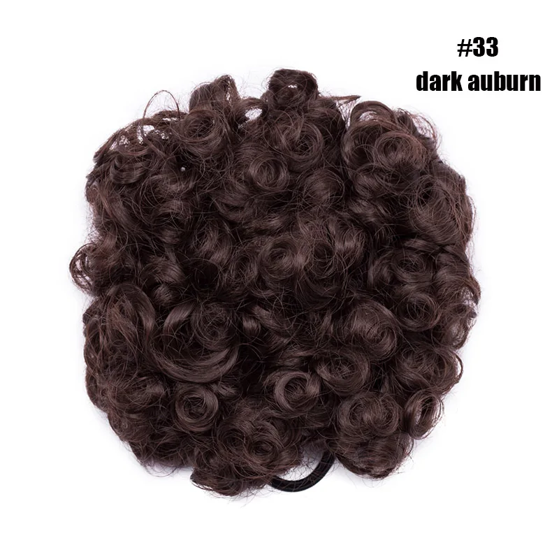 dark auburn S-noilite вьющиеся волосы пучок шнурок конский хвост Updo шиньон синтетический шиньон накладные волосы для наращивания пучок волос для черных женщин - Цвет: dark auburn