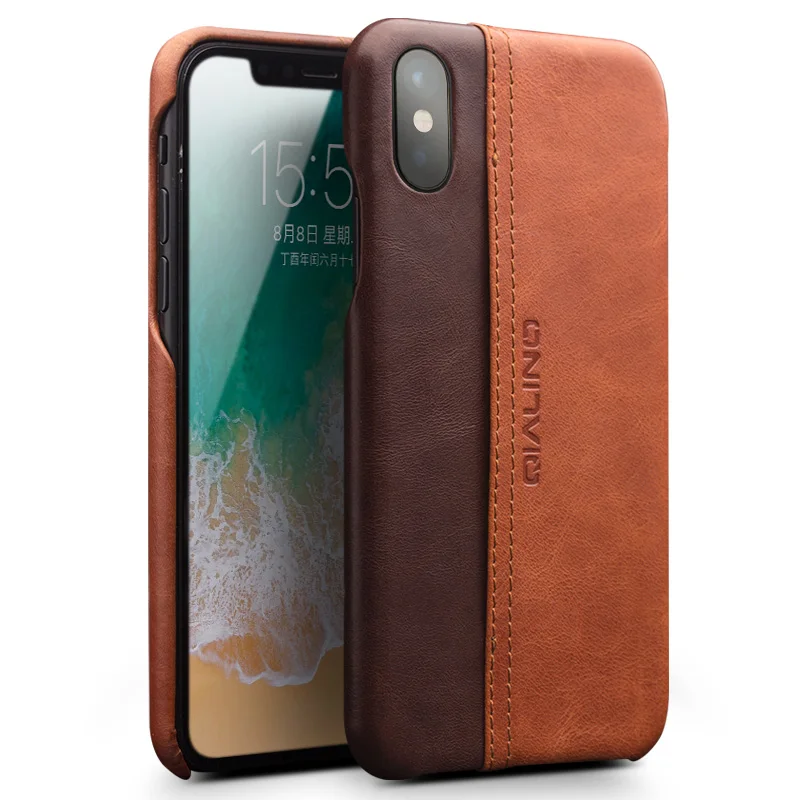 Чехол для телефона QIALINO из натуральной кожи iPhone X модный роскошный Ультратонкий