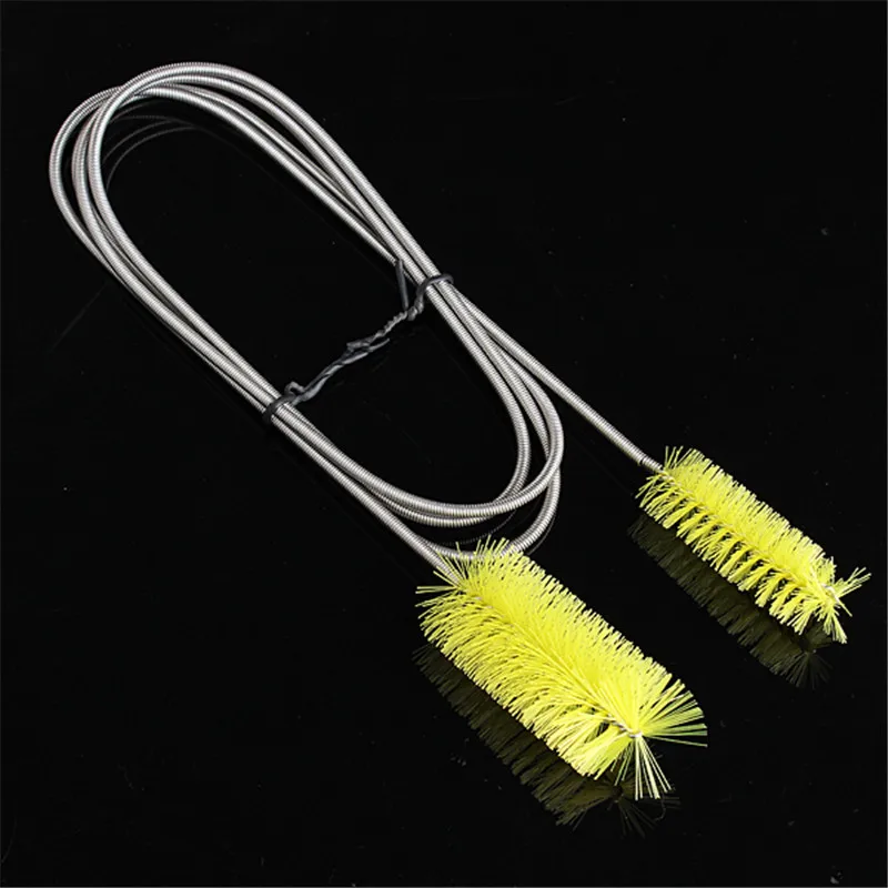 1.55M Metal And Plastic Flexible Pipe Tube Cleaner Tool Double Head Brush Aquarium Filter Pump Yellow/White | Дом и сад