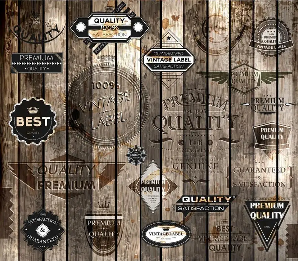 3d обои на заказ фото Нетканая роспись картина ретро деревянный знак с граффити