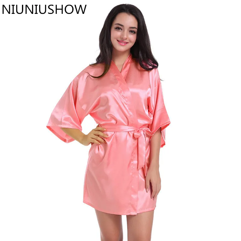 Новое шелковое кимоно халат для подружки невесты женские шелковые халаты