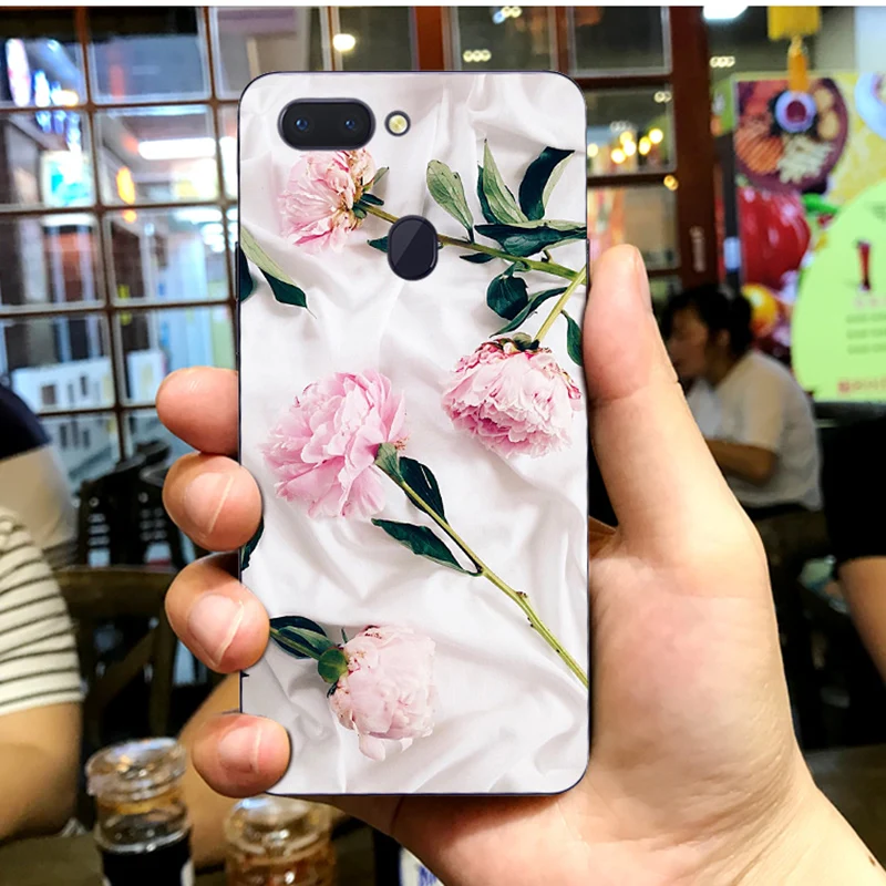2 шт. зеркальный чехол для OPPO R15 Dream задняя крышка с красивыми цветами мягкий