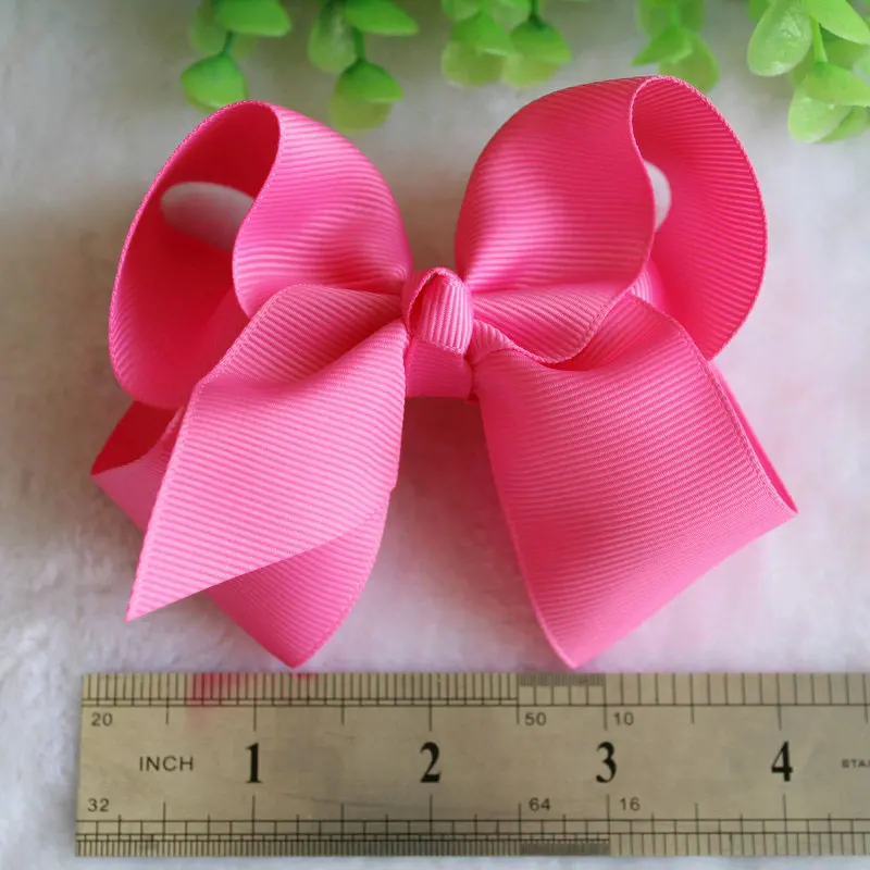 4 inch 15 pcs/lot cute hair bows polyester grosgrain ribbon hairbows with clips colors | Дом и сад